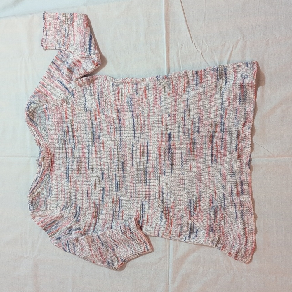 J. Jill Space Dye Sweater Pullover 3/4 Sleeve Size Petite Small